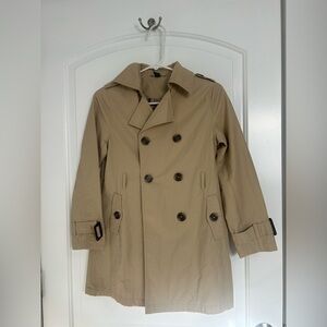 Zara Beige and Plaid Trench Coat kids size 9-10